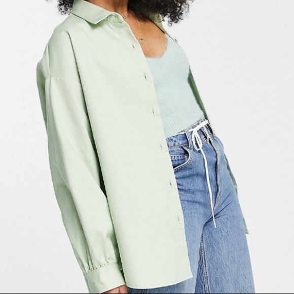 ASOS Design Mint Button Down Oversized Shacket Size 6 - Picture 5 of 7